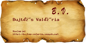 Bujtás Valéria névjegykártya